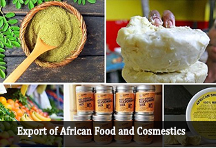 export of african food and cosmestics